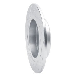 Chevrolet Bolt EV Brake Rotor (1) - Rear Right - R1 Concepts - Drilled & Slotted - Silver - `16-`23